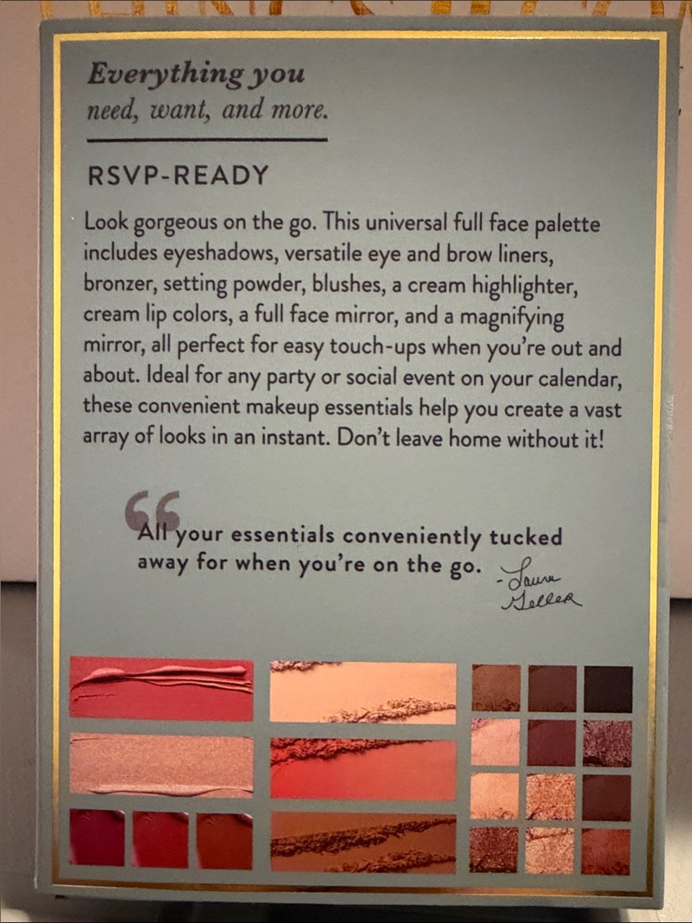 Laura Geller RSVP-Ready Big Night Out Full Face Palette  Makeup Eyeshadow Blush - Picture 2 of 3